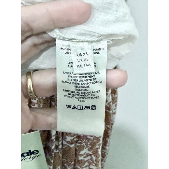 Free People Ultraviolet Floral Puff Sleeve Smocked Maxi Sundress Orange Women XS - Picture 6 of 7